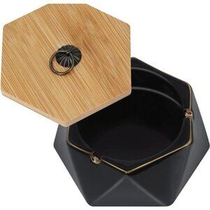 ashtrays for Cigarettes, Pink Marble Ceramic ash Tray with lid,Outdoor Ashtray